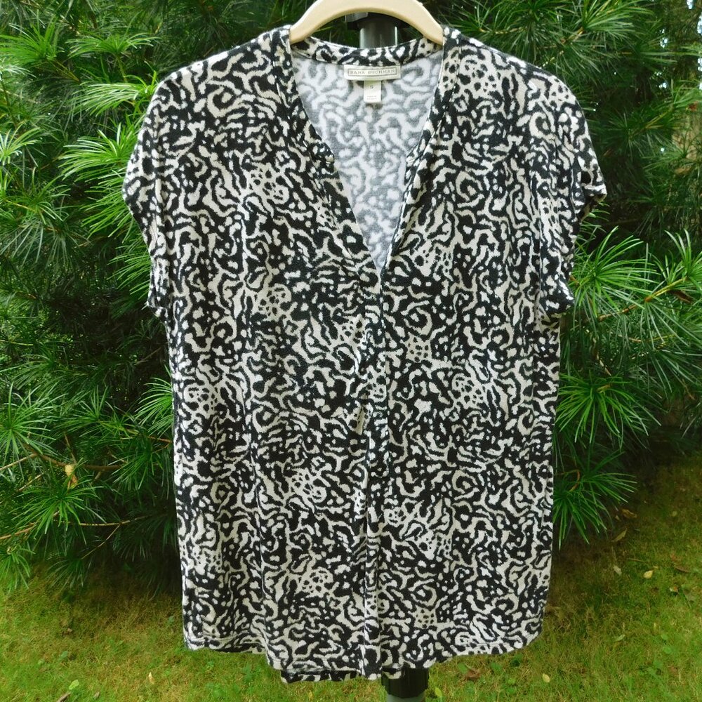 Dana Buchman Soft & Stretchy rayon-Blend Split V-Neck Top